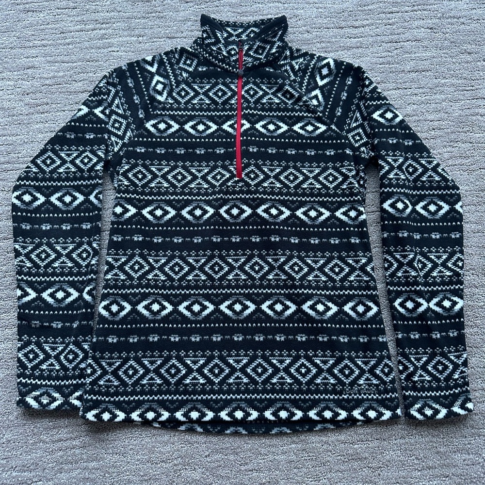 Eddie Bauer Women’s Black and White Quarter Zip-Up Fleece